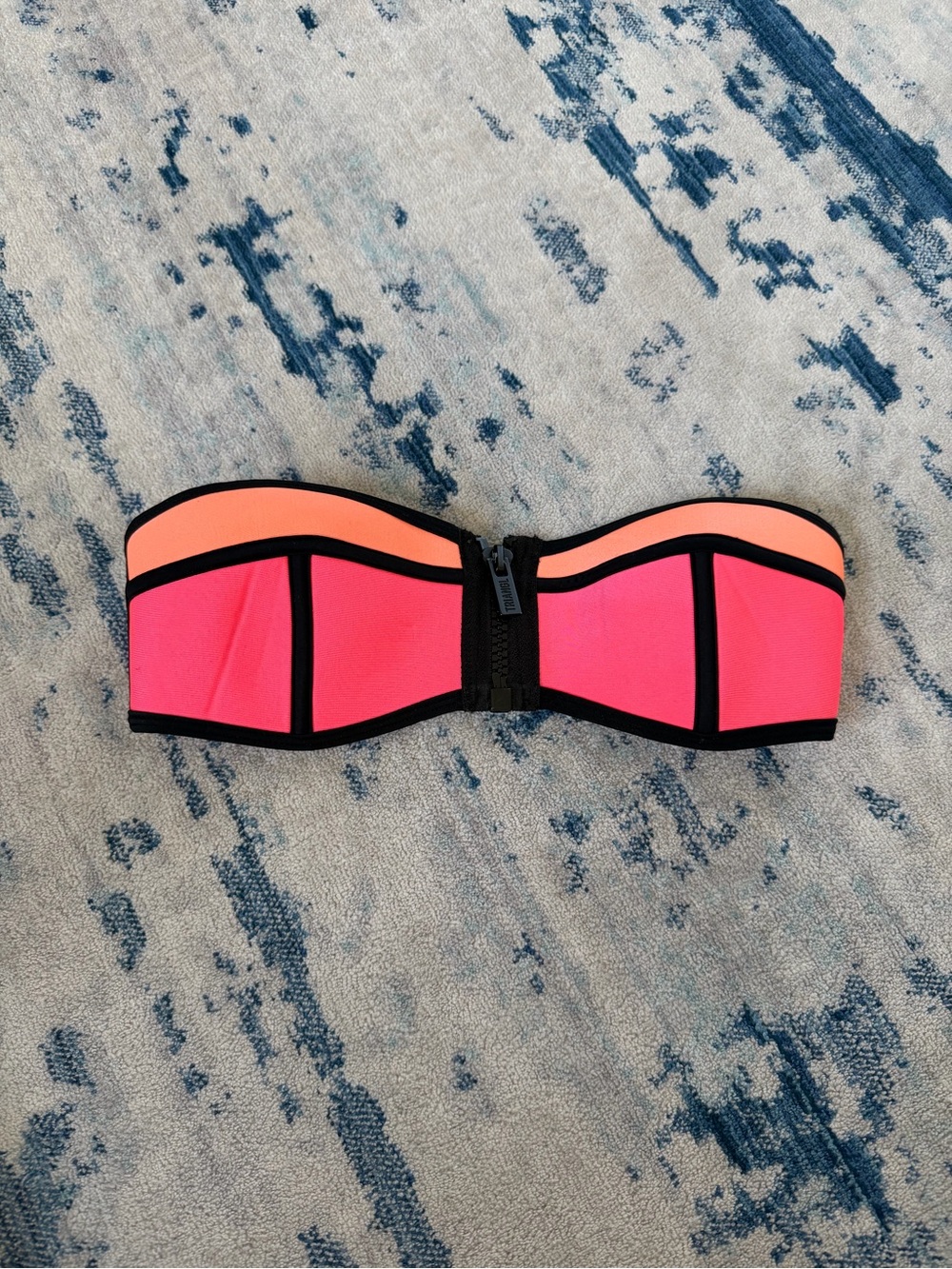 Triangl Swim Neoprene Colorblock Bikini Top Small